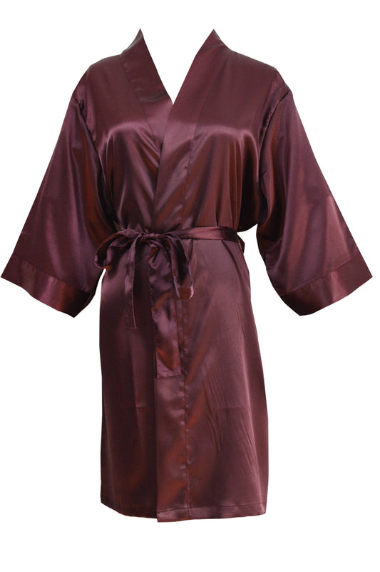 Wine Satin Kimono Robe *Pre-Order ONLY*