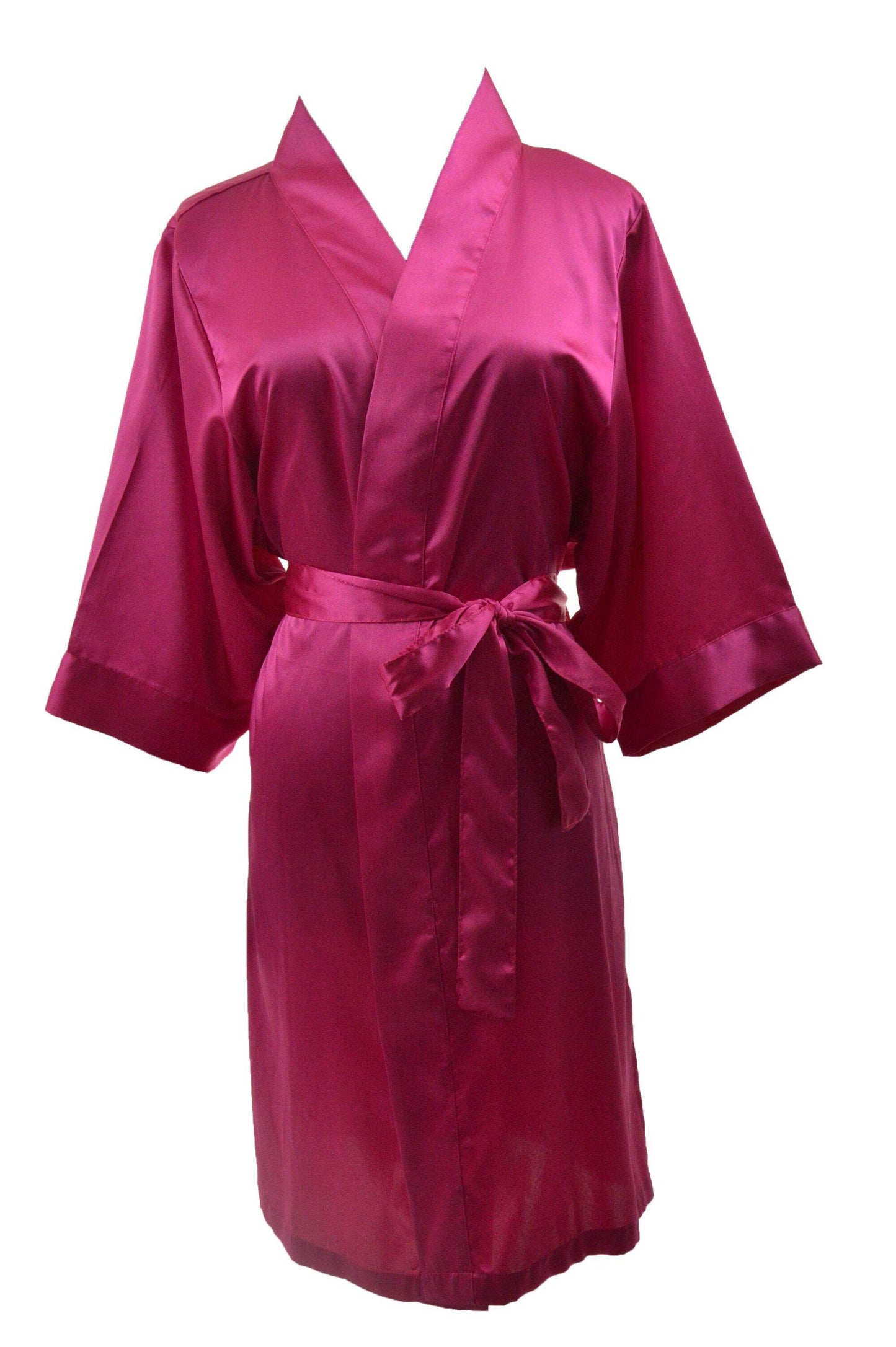 Fuchsia Satin Kimono Robe *Pre-Order ONLY*