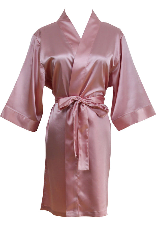Dusty Pink Satin Kimono Robe *Pre-Order ONLY*