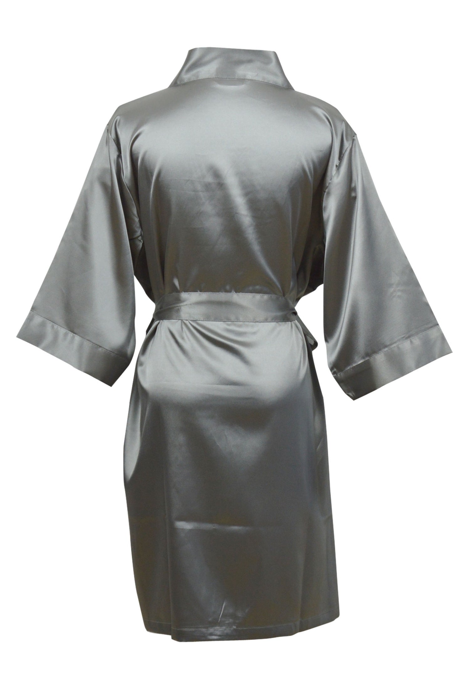 Charcoal Satin Kimono Robe